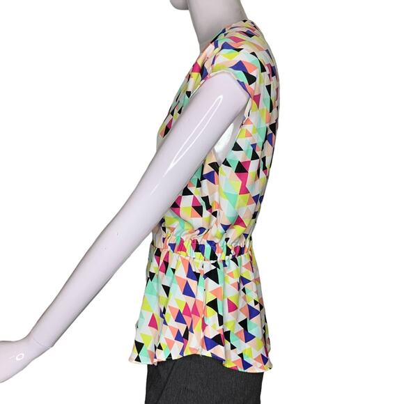 Attention Women Top Slit Sleeve Multicolor Size S Elastic Waist - Picture 6 of 9